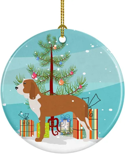 Miniatura 53 de Caroline's Treasures Bulldog inglés «Merry Christmas» adorno de cerámica para árbol de Navidad, decoración colgante para el hogar, Navidad, fiestas