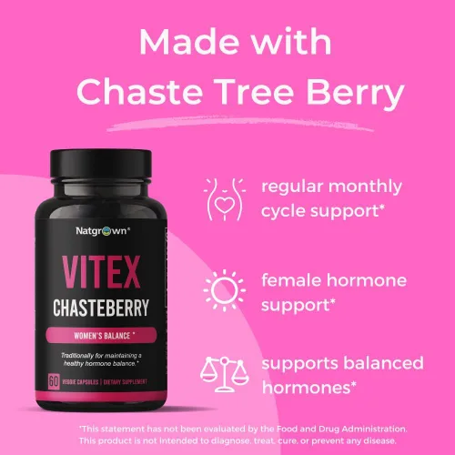 Miniatura 5 de Natgrown Vitex Chasteberry Suplemento para mujeres 1,000 mg - Agnus Castus Castus Castus Cápsulas de extracto de fruta de bayas Vitex - 60