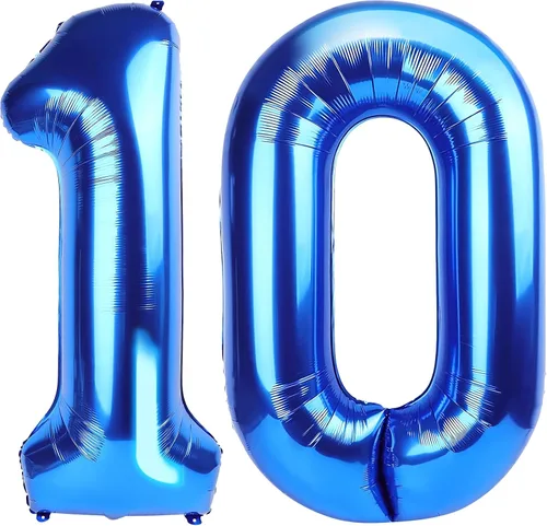 Miniatura 144 de SINBEE Globo dorado del número 10, papel de aluminio Mylar de 40 pulgadas, decoración de fiesta reutilizable para cumpleaños, aniversario, Oro