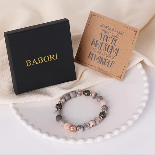 Miniatura 6 de BABORI Bracelets for Women Anniversary Birthday Christmas Jewelry Gift for Women Protection Nature Stone Inspirational Bracelets for Mother Daughter
