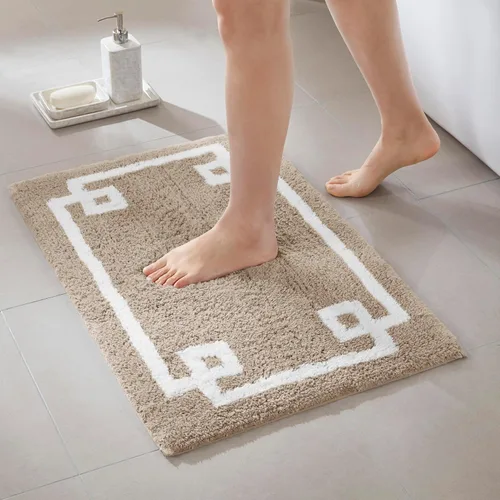 Miniatura 26 de Madison Park Evan Alfombra de Baño de Algodón con Mechones Lavable, Alfombras de Baño Sólidas de Lujo, 20" x 30", Gris