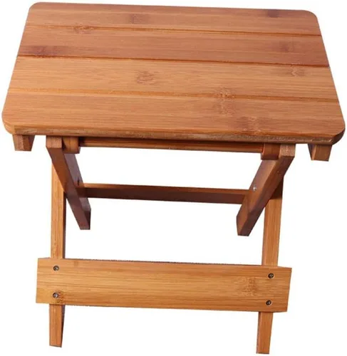 Miniatura 3 de Taburete plegable de madera de bambú, taburete portátil para el hogar, multifuncional, para baño, sala de estar, dormitorio, lavandería o pesca