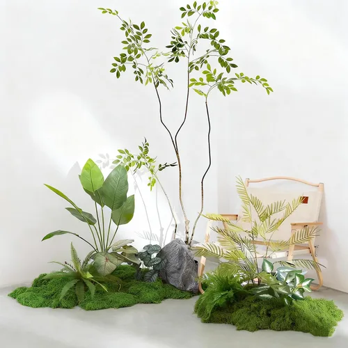 Miniatura 6 de Musgo artificial para manualidades, 19.68 x 39.37 pulgadas, musgo artificial para decoración de plantas de interior, césped sintético verde oscuro