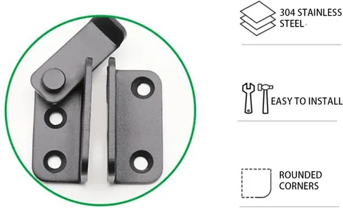 Miniatura 3 de Cerradura de puerta corrediza de granero, pestillos de puerta de acero inoxidable, pestillo de seguridad para gabinete de vino, baño, exterior