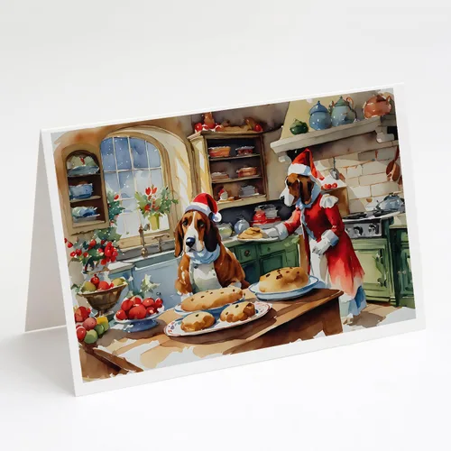 Miniatura 149 de Caroline's Treasures DAC3884GCA7P Paquete de 8 tarjetas en blanco de Navidad con galletas de husky siberiano Tarjetas de felicitación con sobres