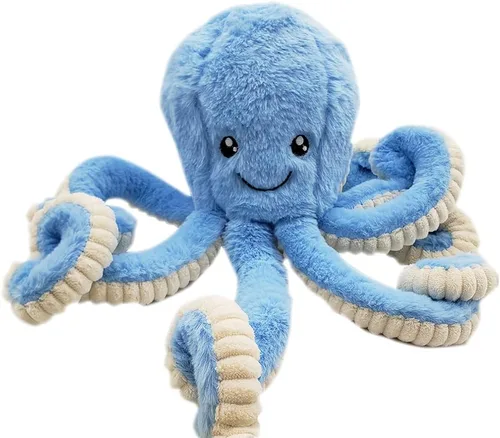 My Super Star Animales de peluche de pulpo, juguetes de pulpo de peluche para niños, niñas, amigos, familia, regalo de cumpleaños y Navidad, Azul