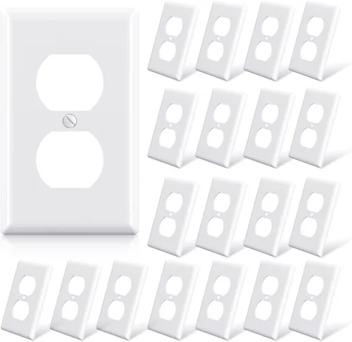 Miniatura 19 de ELEGRP Cubiertas de Tomacorrientes Dúplex, Placas de Pared de Tamaño Estándar de 1-Gang, Cubiertas de Placas Frontales de Doble Tomacorriente
