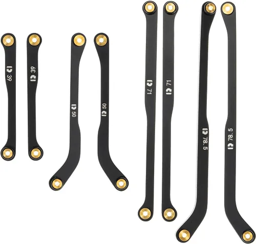 Miniatura 7 de Juego de 4 eslabones de alta holgura para SCX24 90081, Juego de eslabones de acero, Piezas de actualización para SCX24 Deadbolt, Betty B17
