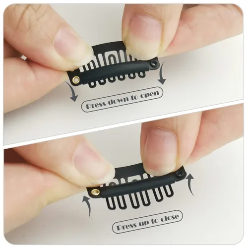 Miniatura 24 de Dreamlover - Clips para extensiones de cabello, clips para peluca con 9 dientes, 30 piezas Beige