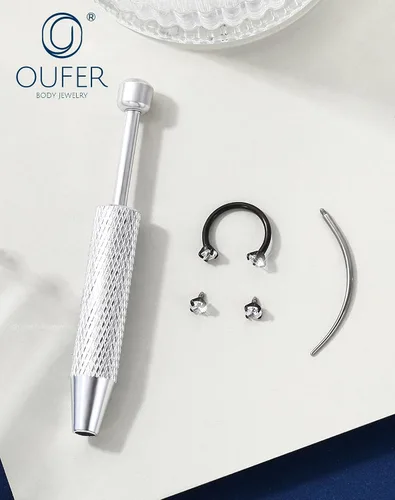 Miniatura 8 de OUFER Anillos de labio de herradura 16G para mujeres y hombres, acero quirúrgico 316L, 8/0.394 in, joyería de piercing de labio, rosca interna