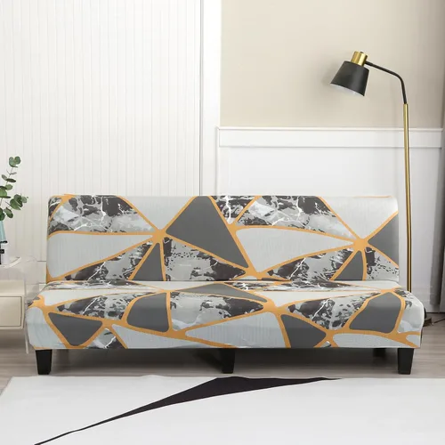 Miniatura 22 de ele ELEOPTION Funda de Sofá Cama sin Brazos Triangular Gris Funda Deslizable Elástica Fundas de Sofá Plegable Fundas de Sofá Fundas de Futón