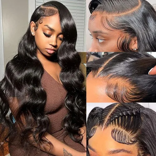 Miniatura 8 de Pelucas de cabello humano con cierre de encaje sin pegamento, prearrancado, con cabellos nacientes, estilo brasileño, para afroamericanas
