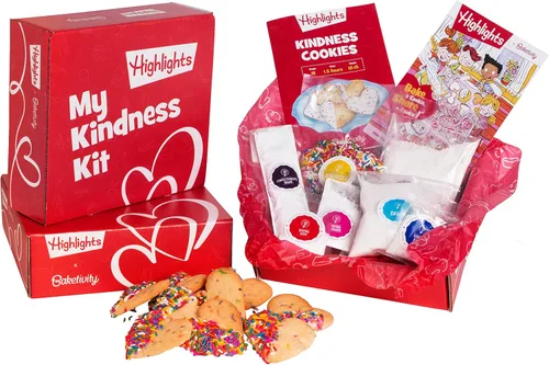 Kit de horneado para niños de Baketivity + folleto de revista Highlights | Juego de horneado con tema de amabilidad para niños | Set de artes y
