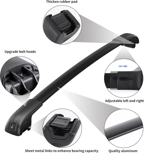 Miniatura 7 de Barras transversales de techo de 220 libras para Renegade 2015-2024 con cerradura antirrobo, barra transversal de aluminio resistente apta