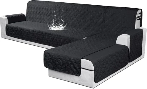 Miniatura 18 de VANSOFY Fundas para Sofá Seccional 100% Impermeables Funda Deslizable para Sofá en Forma de L 3 Piezas Reversible Funda para Chaise Lounge para Sofá
