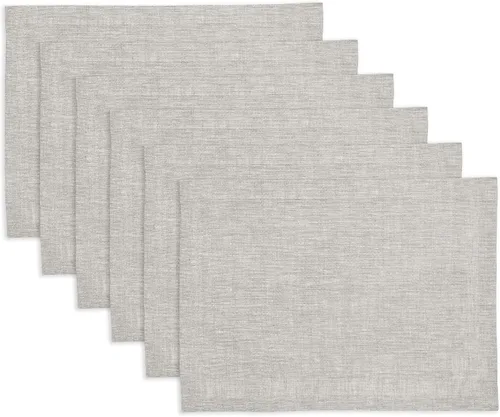 Miniatura 63 de Solino Home Athena - Juego de 4 manteles individuales cuadrados de lino natural claro de 14 x 14 pulgadas, manteles individuales 100 % lino puro