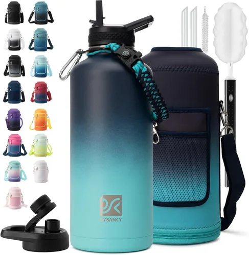 Miniatura 56 de DYSANKY Botella de agua aislada de 32 onzas, metal al vacío de acero inoxidable grueso, jarra de agua deportiva portátil para gimnasio y senderismo