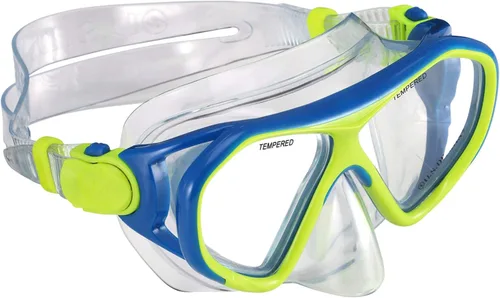 Miniatura 4 de U.S. Divers Dorado II - Máscara juvenil, aletas ProFlex, juego juvenil de esnórquel Seabreeze DX, aletas grandes para niños de 5 a 8, azul/amarillo