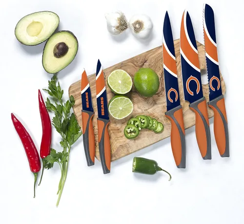 Miniatura 2 de The Sports Vault NFL Chicago Bears - Juego de cuchillos de cocina (5 piezas)