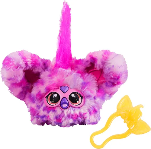 Furby Furblets Hip-Bop Mini Friend, más de 45 sonidos, música hip hop y frases furbish, juguetes de peluche electrónicos, rosa y morado, regalos de