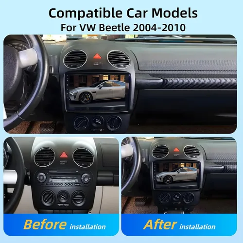 Miniatura 2 de 2+64G Carplay - Radio inalámbrica para coche Android para VW Beetle 2004-2010, pantalla táctil de 9 pulgadas con Android Auto/DSP/UI