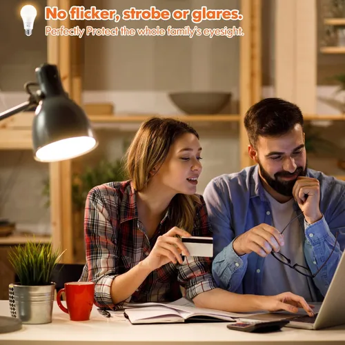 Miniatura 5 de Bombillas LED, bombillas LED A19 equivalentes a 100 W, 13 W, 2700 K, blanco cálido, 1500 lúmenes, no regulables, brillantes, E26 Edison bombillas