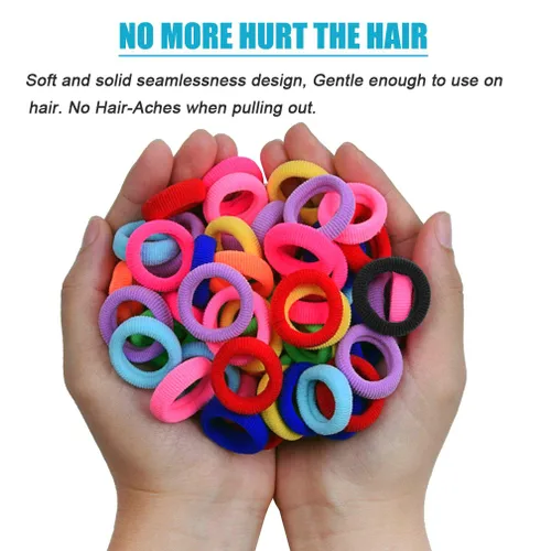 Miniatura 3 de Cintas elásticas para el pelo de bebé, bandas elásticas para el pelo pequeñas para niñas, bandas elásticas para coletas (multicolor)
