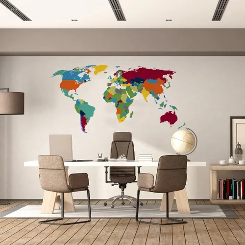 Miniatura 5 de Calcomanía de pared de mapa del mundo grande, para dormitorio, sala de juegos, habitación de niños, decoración mural – Art of Home removible vinilo