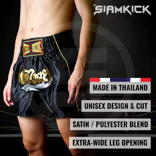 Miniatura 2 de Pantalones cortos clásicos de Muay Thai para hombres y mujeres, boxeo, kickboxing, alto grado, artes marciales mixtas, ropa de entrenamiento