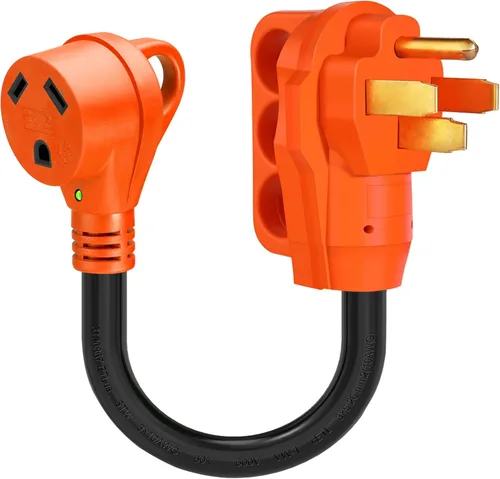 Miniatura 9 de Cable adaptador para RV de 30 amperios a 50 amperios, adaptador de corriente eléctrica NEMA TT-30P a NEMA 14-50R con indicador de alimentación LED