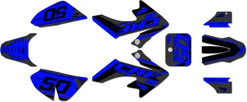 Miniatura 13 de Kit de gráficos para Honda CRF 50 (2004-2012) Evolution Series Negro 09 Mil - Kit de calcomanías gráficas de carreras personalizadas para dirt bike