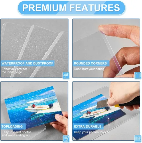 Miniatura 3 de 10 fundas rígidas para tarjetas de 5 x 7 pulgadas, protectores rígidos para tarjetas, protectores de hojas de páginas, de plástico duro, carga