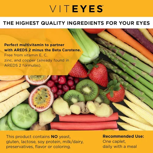 Miniatura 3 de Viteyes Classic AREDS 2 Companion Suplemento multivitamínico libre de betacaroteno, fórmula multivitamínica integral para AREDS 2 usuarios, 90