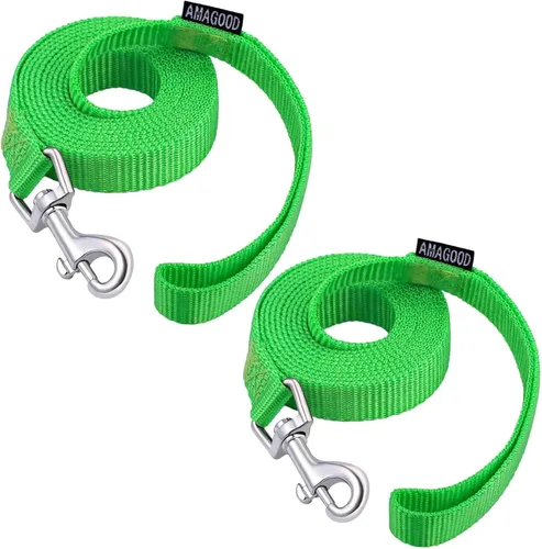 Miniatura 31 de AMAGOOD 6 pies de correas para cachorros/perros, correa de estilo tradicional resistente con gancho de cuello fácil de usar, correa para perros Negro