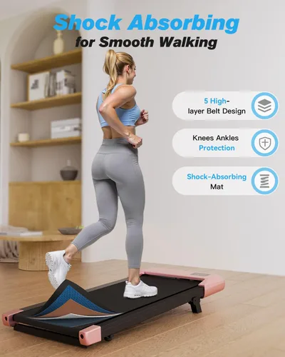 Miniatura 2 de SupeRun Almohadilla para caminar, caminadora para debajo del escritorio, caminadora portátil 3 en 1 con control remoto y pantalla LED, máquina