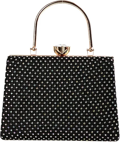 AIJUN Bolso de mano de lentejuelas con diamantes de imitación bolso de noche brillante para fiestas bolsos de boda cócteles bailes