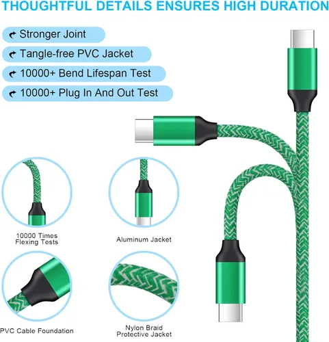 Miniatura 5 de Cable de carga tipo C de carga rápida para Samsung Galaxy S26 S26+ S26 Ultra S25 FE S24 S23 S22 S21 Ultra S20 FE A16 A15 A14 5G A55 A54 A53 A10E A11