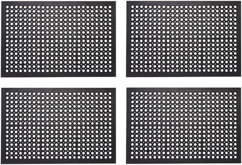 Miniatura 5 de Envelor Paquete de 4 tapetes de goma antifatiga antideslizantes de drenado, para entrada, puerta, restaurantes, cochera, el hogar, 24 x 36 pulgadas