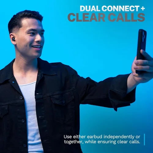Miniatura 6 de JLab Go Air Pop+ Auriculares Bluetooth inalámbricos verdaderos en negro más puntas de auriculares mnemónicos de espuma de nube