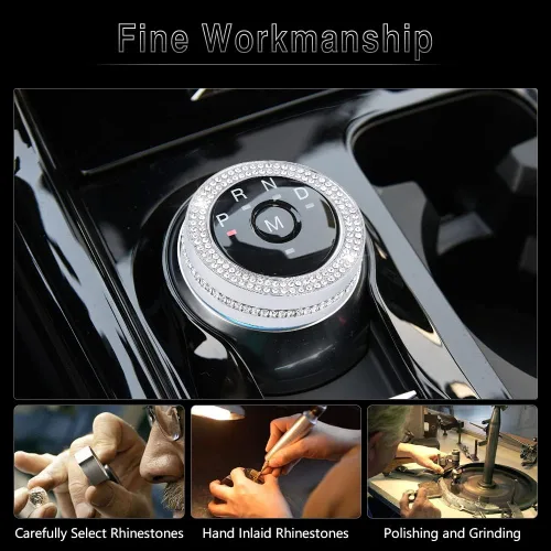 Miniatura 6 de PIFOOG Bling Explorer Accesorios para Ford 2023 2022 2021 2020 Cubierta de Perilla de Cambio de Marchas Calcomanía Cristal Perillas de Interruptor