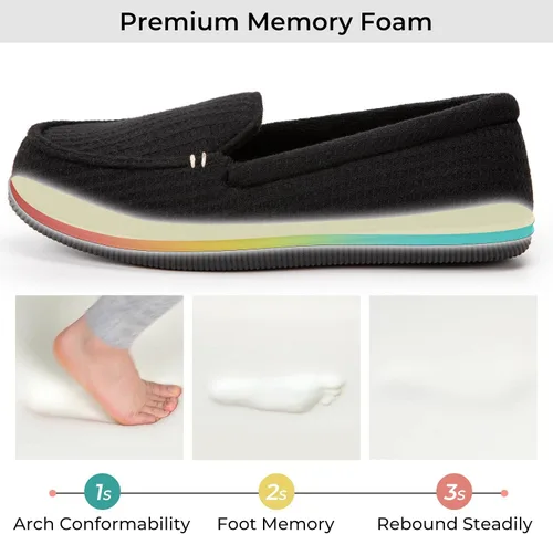 Miniatura 5 de EverFoams Mocasines de microgamuza transpirables para interiores y exteriores para mujer