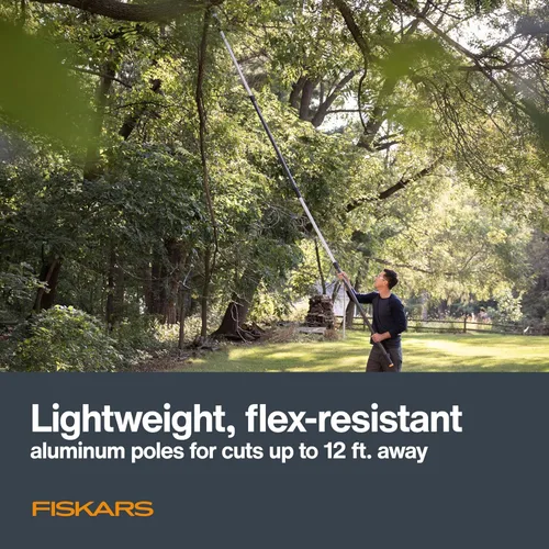 Miniatura 4 de Fiskars XtendControl - Podadora de árbol extensible de 12 pies, recortadora de ramas de sierra de poste ajustable con sierra X1 de 15 pulgadas