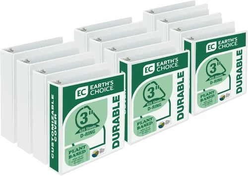 Miniatura 27 de Samsill Anillo redondo duradero de 1 pulgada a base de plantas, fabricado en Estados Unidos, carpeta de vistas, ecológico, certificado a base