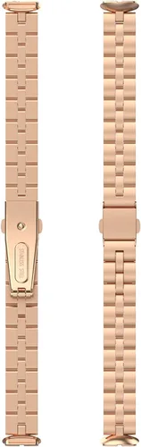 Miniatura 6 de FitTurn Correas compatibles con Fitbit Luxe Metal acero inoxidable correa de reloj de repuesto clásica duradera de enlace sólido accesorio hebilla