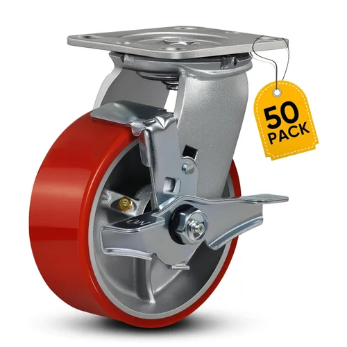 Miniatura 17 de Ruedas industriales de 4 x 2 pulgadas, ruedas resistentes, ruedas de poliuretano, capacidad de hasta 3200 libras. Uso para camión de plataforma