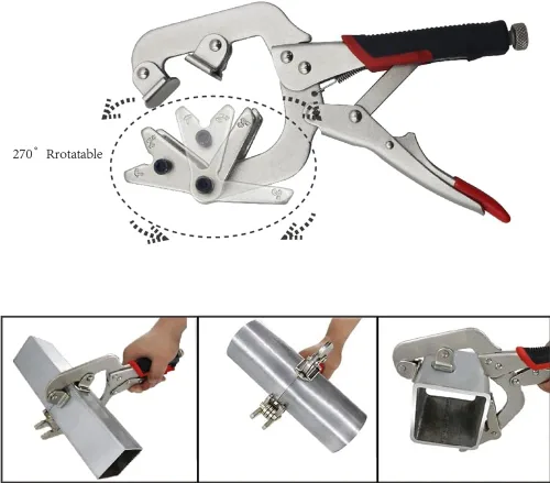 Miniatura 6 de Xiao & Dao Pro Abrazadera de tubería con bloqueo, 10 pulgadas Esta abrazadera con almohadillas giratorias en forma de V para sujetar tuberías
