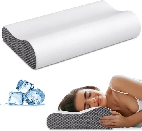 Miniatura 8 de Almohada cervical para el cuello para aliviar el dolor, almohadas de espuma viscoelástica de contorno para dormir, almohada ergonómica, almohada