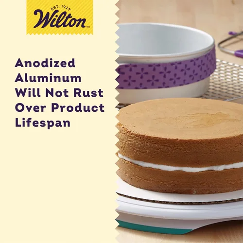 Miniatura 34 de Wilton Juego de moldes redondos de aluminio, 4 piezas para pasteles en capas, duradero, calentamiento uniforme, resistente al óxido, utensilios