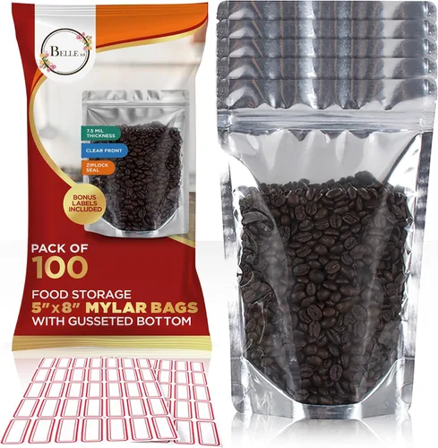 Miniatura 4 de Paquete de 300-100 bolsas de Mylar pequeñas, medianas y grandes - Bolsas frontales transparentes de pie