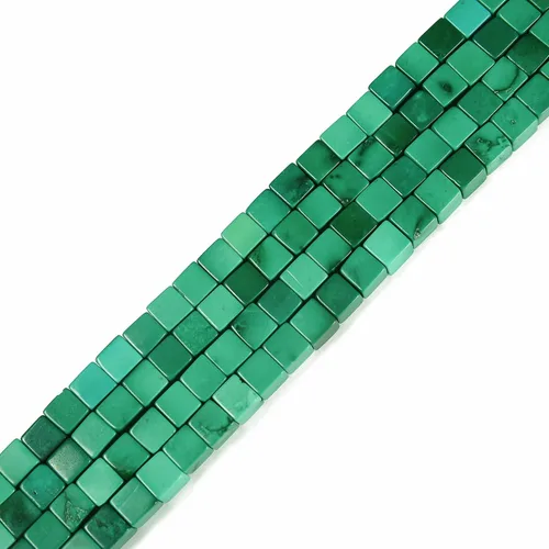 JM Design Granos lisos turquesa verde oscuro del cubo tamaño 0.236 in 15.5" hebra para la fabricación de joyas